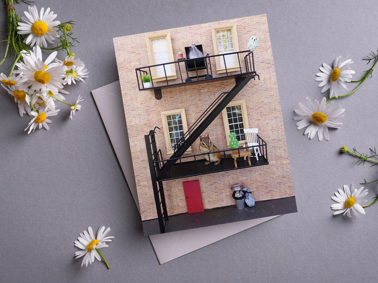 Chipmunk Fire Escape Notecard