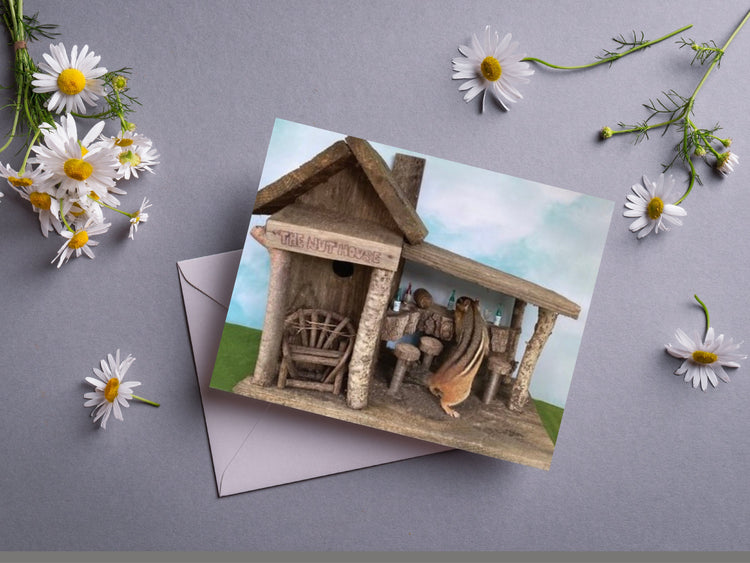 Chipmunk At the Bar Notecard