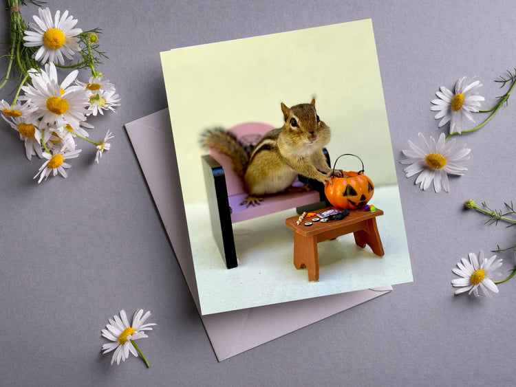 Chipmunk Halloween Notecard