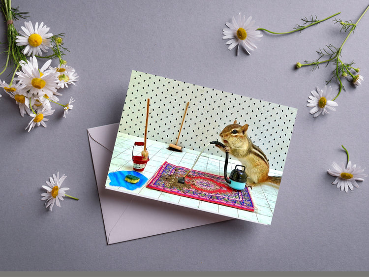 Chipmunk Cleaning Notecard