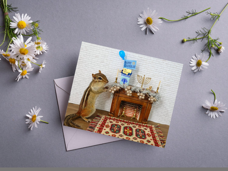 Chipmunk Hanukkah Notecard