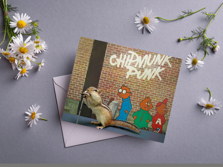 Chipmunk Singing with Alvin and the Chipmunks Notecard