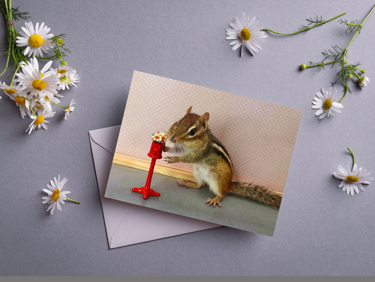 Chipmunk Bubblegum Notecard