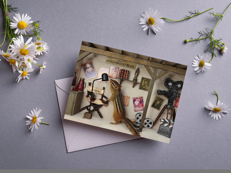 Chipmunk Old Hollywood Notecard