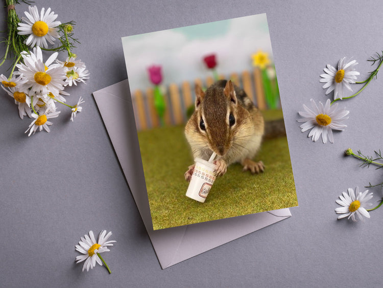 Chipmunk Soda Notecard