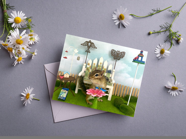 Chipmunk Bird Sanctuary Notecard