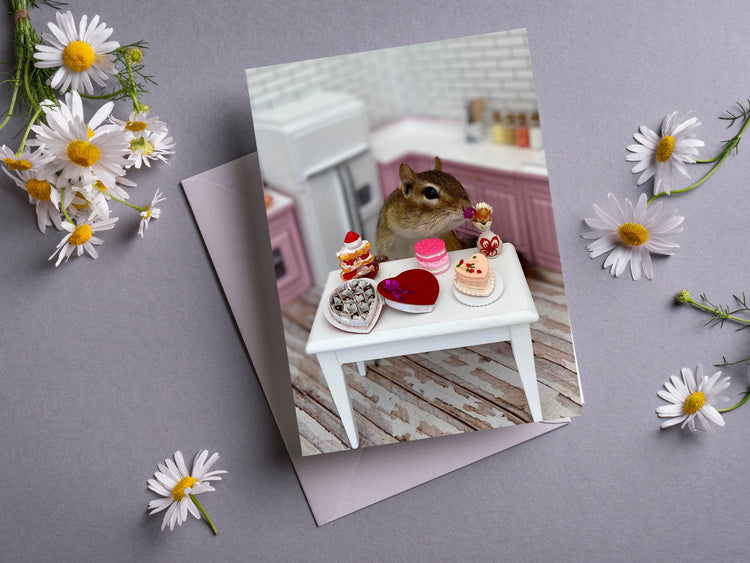 Chipmunk Valentine 2 Notecard