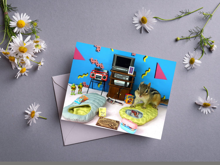 Chipmunk 90's Sleepover Notecard