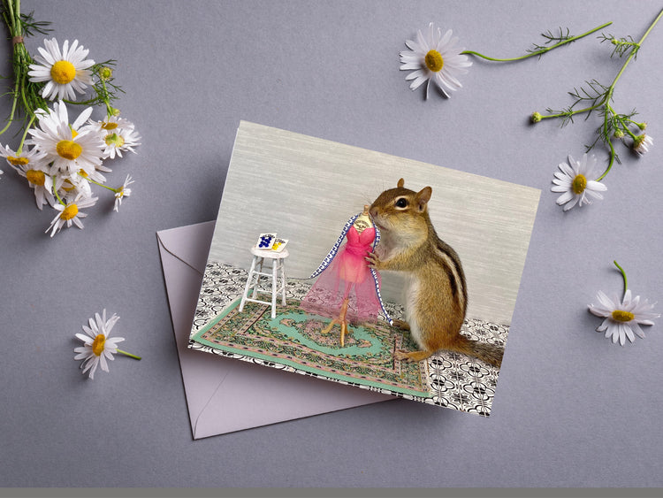 Chipmunk Seamstress Notecard