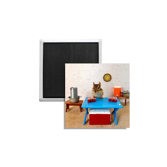 Chipmunk Beer Pong Magnet Square