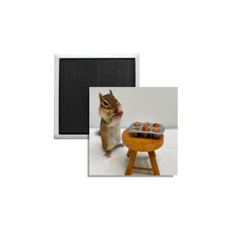 Chipmunk Baking Muffins Magnet Square
