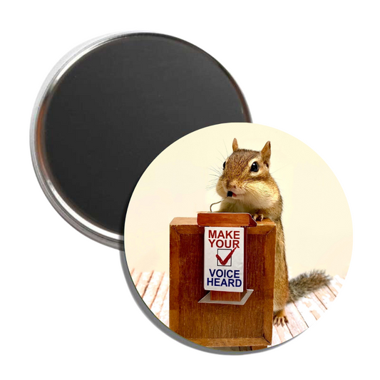Chipmunk at the Podium Magnet