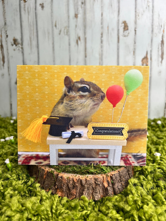 Chipmunk Graduation Notecard