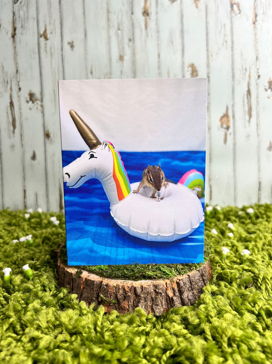 Chipmunk Unicorn Float Notecard