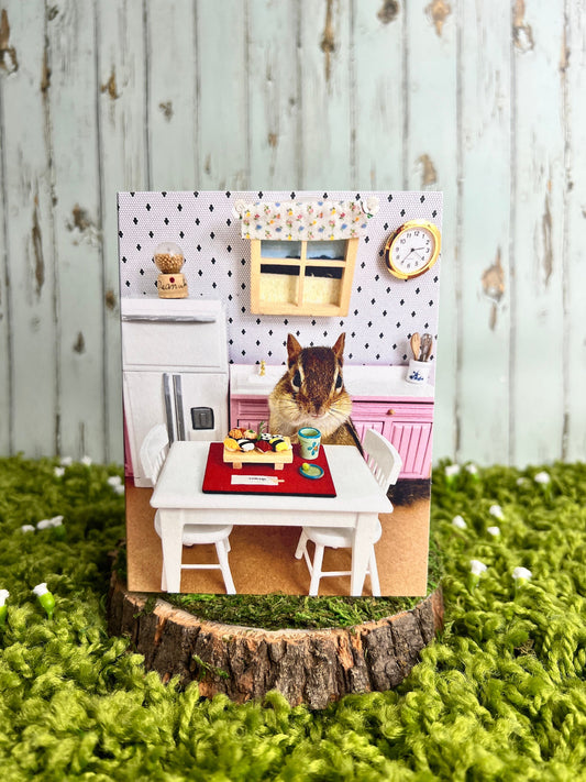 Chipmunk Eating Sushi Notecard