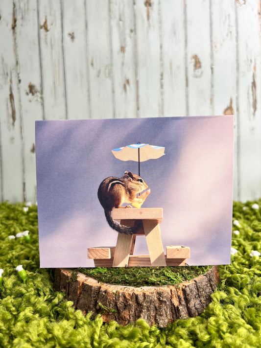 Chipmunk Eating Watermelon Notecard