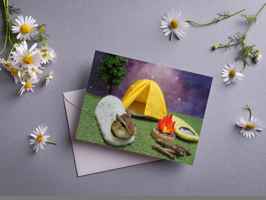Chipmunk Camping Notecard
