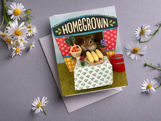 Chipmunk Farmers Market Notecard