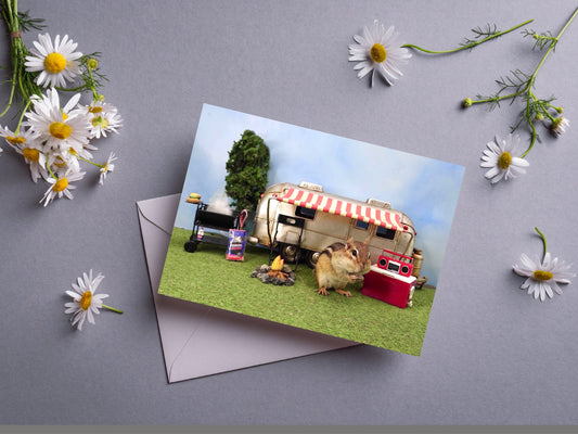 Chipmunk Airstream Notecard