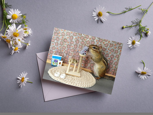 Chipmunk with Cats Notecard