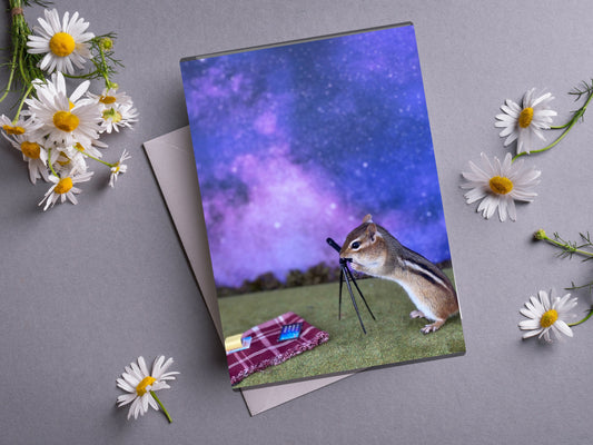 Chipmunk Stargazing Notecard 1