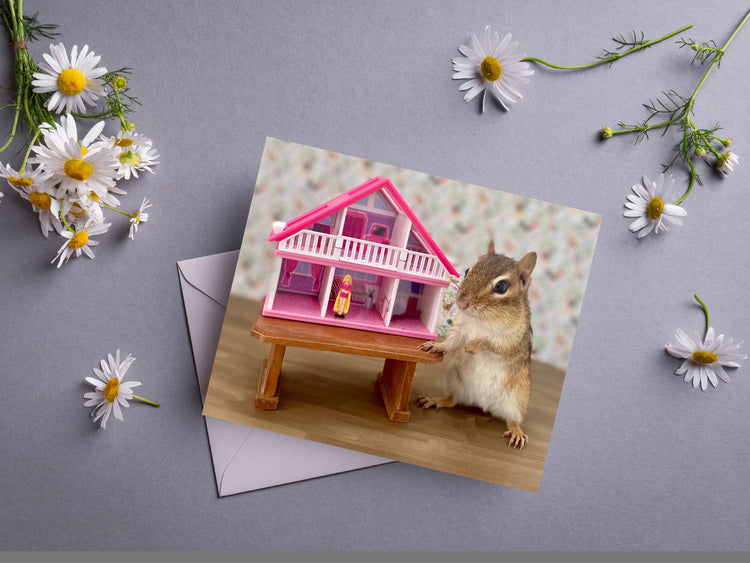 Chipmunk Dollhouse Notecard