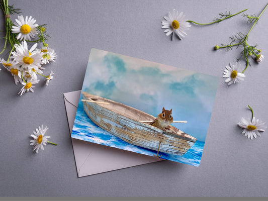 Chipmunk In a Boat Notecard
