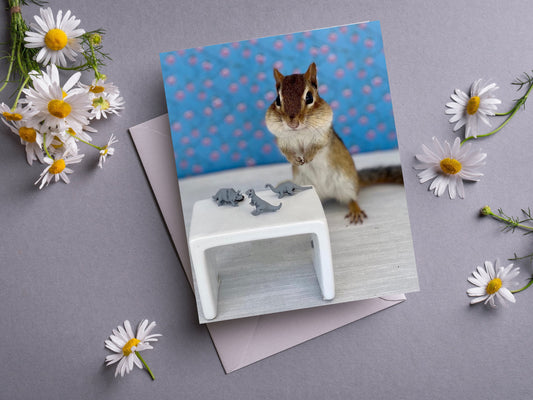 Chipmunk Dinosaurs Notecard