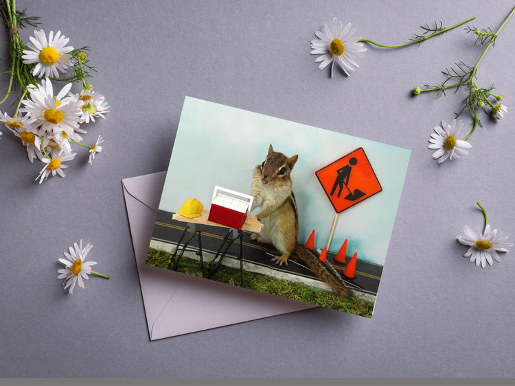 Chipmunk Road Work Notecard