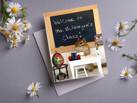 Chipmunk Teacher Notecard