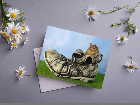 Chipmunk in a Shoe Notecard